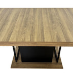 Rectangle extendable dining table for 6-10 people aged effect wood and black 160-200 cm - Grand Goldman Shop