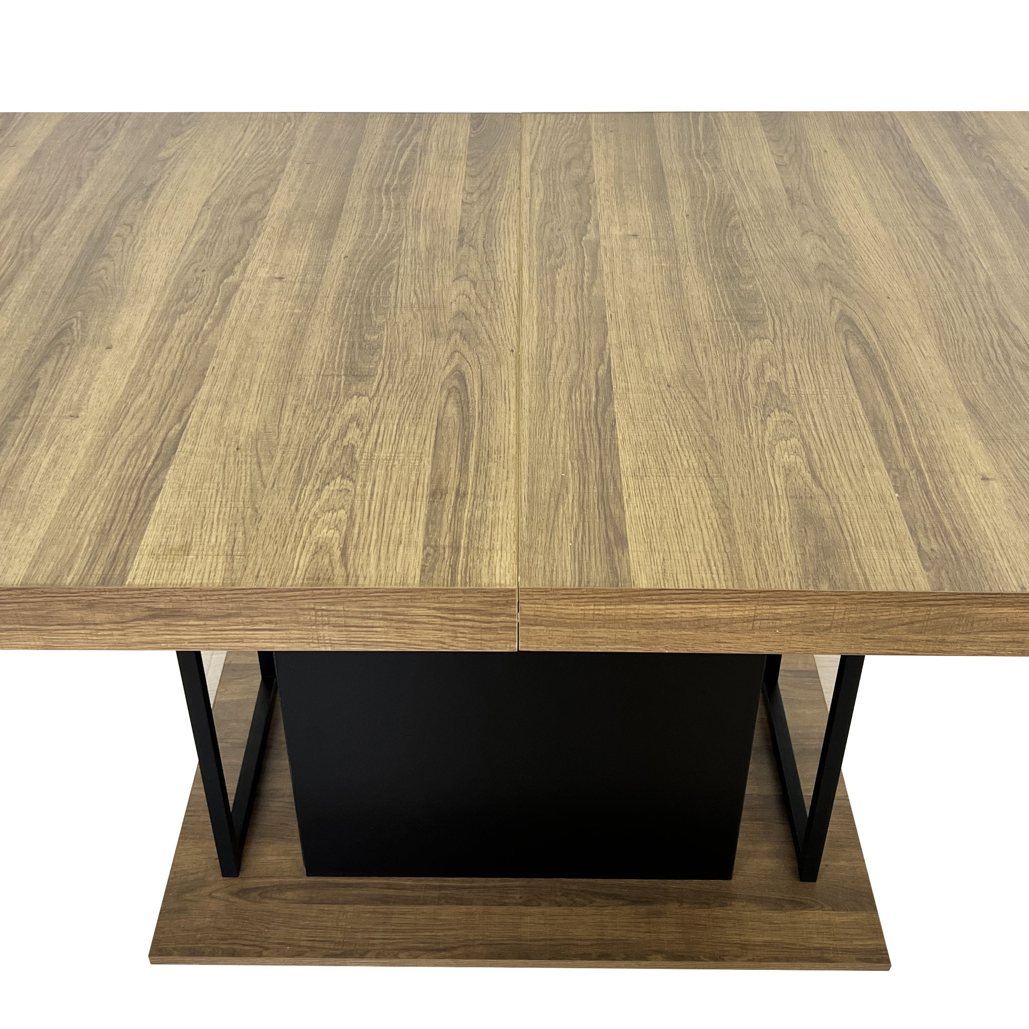 Rectangle extendable dining table for 6-10 people aged effect wood and black 160-200 cm - Grand Goldman Shop