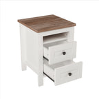 3-Pieces Bedroom Sets Full Size Farmhouse Platform Bed with Double Sliding Door Storage Headboard and Charging Station, Storage Nightstand and Dresser, White+Brown(Old SKU HL000091AAK) - Grand Goldman Shop