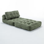 Folding Sofa Bed, Convertible Sleeper Chair with Pillow Foldable Mattress with Back Support, Portable Fold Out Chair Bed Comfy Floor Sofa Lounge for Living Room Bedroom, Green, Single - Grand Goldman Shop