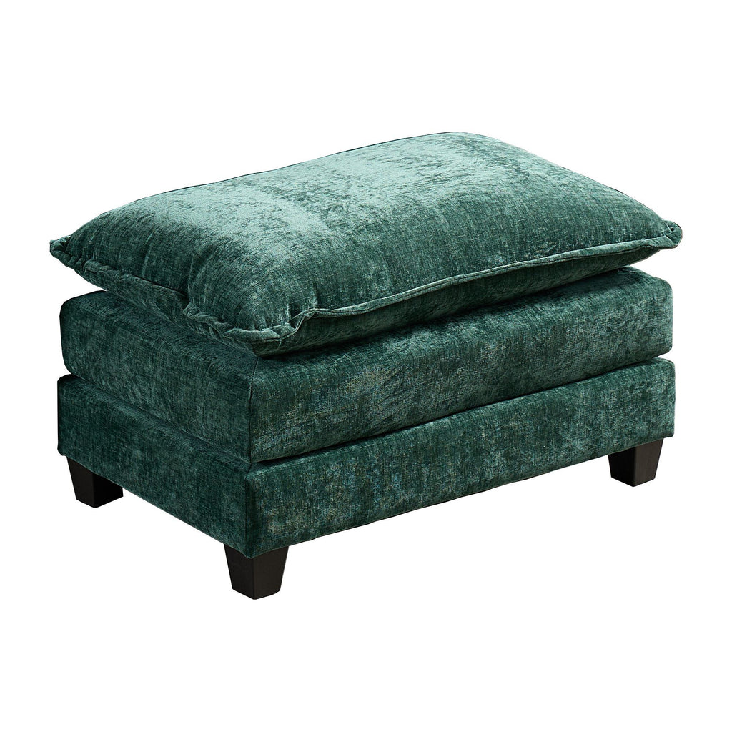 Cloud Sofa Ottoman only, Modern Sectional Couch, for Living Room Bedroom and Apartment, Comfy Double Layer Upholstered Seat Cushion, Breathable Chenille Fabric, Green - Grand Goldman Shop