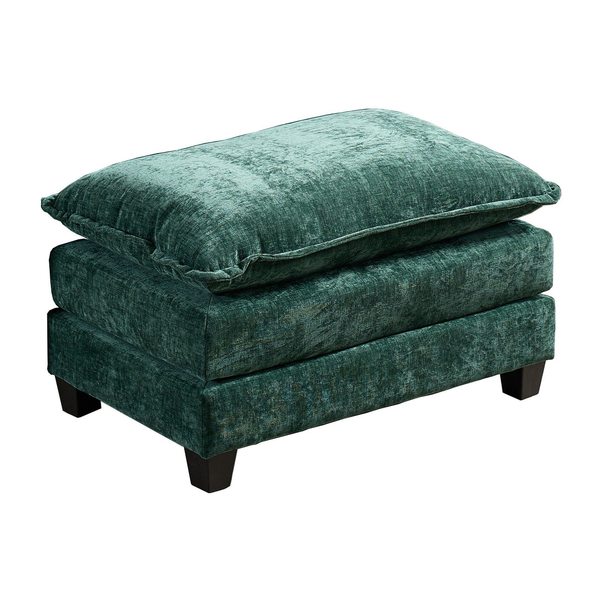 Cloud Sofa Ottoman only, Modern Sectional Couch, for Living Room Bedroom and Apartment, Comfy Double Layer Upholstered Seat Cushion, Breathable Chenille Fabric, Green - Grand Goldman Shop