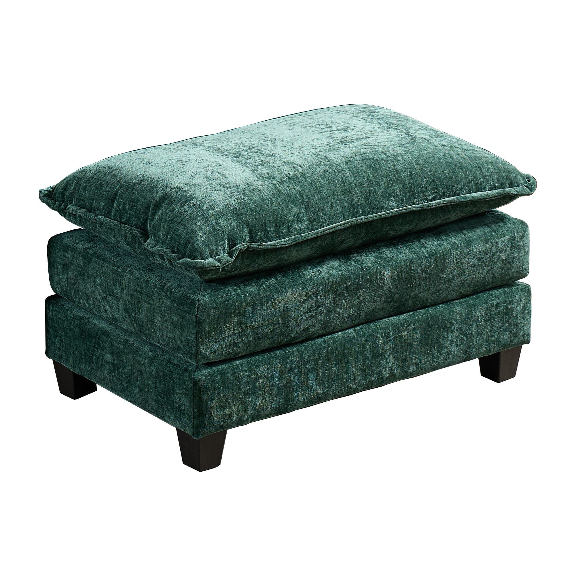 Cloud Sofa Ottoman only, Modern Sectional Couch, for Living Room Bedroom and Apartment, Comfy Double Layer Upholstered Seat Cushion, Breathable Chenille Fabric, Green - Grand Goldman Shop