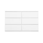 Modern White 6 Drawer Dresser, Wave Panel Drawer Fronts, Storage Cabinet, Versatile Chest of Drawers for Bedroom, Living Room - Sleek & Spacious Home Storage Solution - Grand Goldman Shop