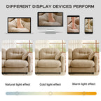 Loveseat Cloud Sectional Couches Chenille Fabric,Quilted Pleated Design, Ergonomic Design,High-Density Foam Easy Install Elegant Armrests High Quality Wooden Base,Fits Living Rooms,Camel - Grand Goldman Shop