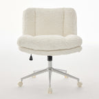 W26.4 inch  Wider Seat Office Chair,Artificial rabbit hair Home Office Chair with Metal Base,Adjustable Desk Chair Swivel Off