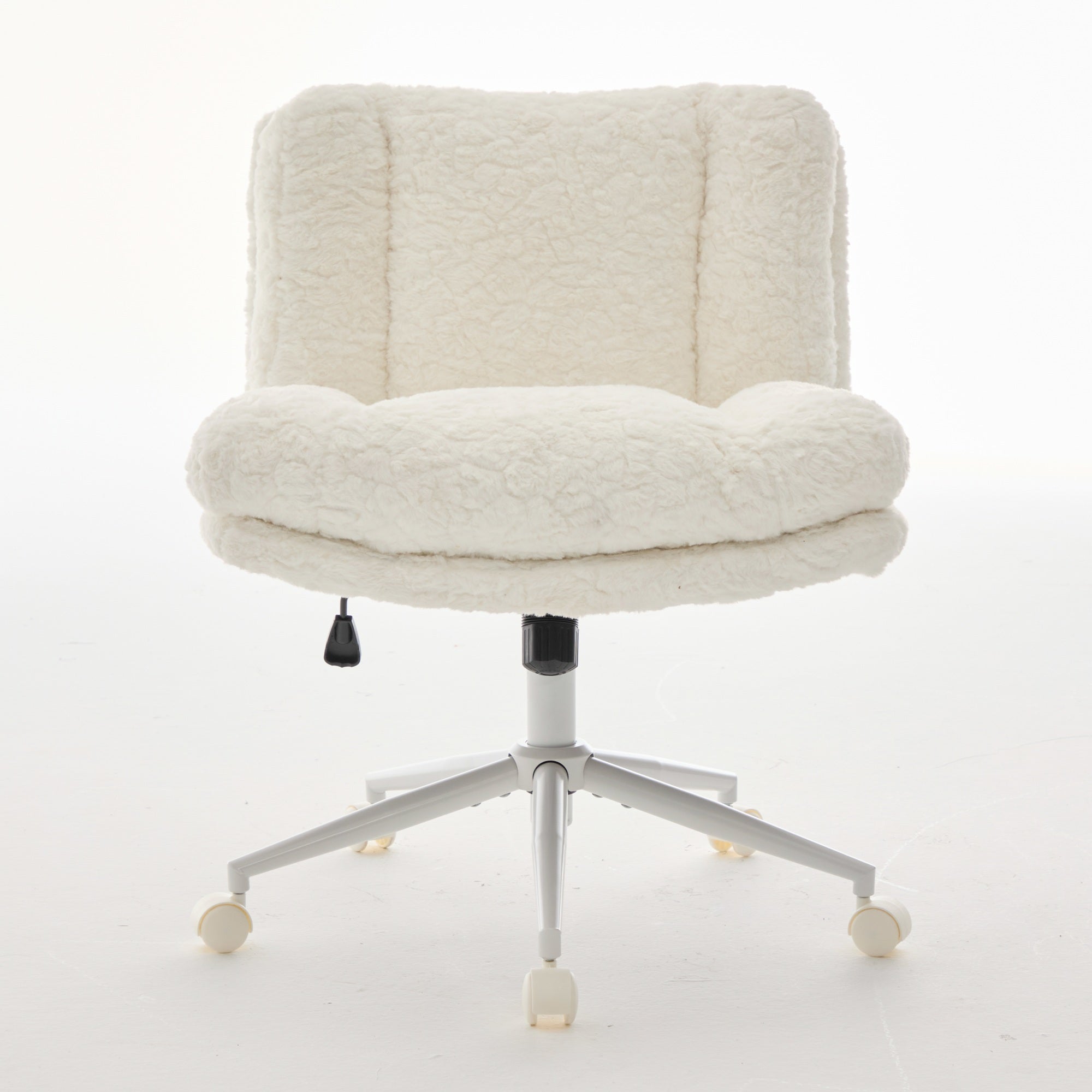 W26.4 inch  Wider Seat Office Chair,Artificial rabbit hair Home Office Chair with Metal Base,Adjustable Desk Chair Swivel Off