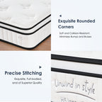 Queen Size Mattress,12 Inch Hybrid Mattress, Individually Pocketed Innerspring, Medium Firm - Grand Goldman Shop