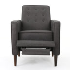 Macedonia Mid-Century Modern Button Tufted Fabric Recliner - Grand Goldman Shop