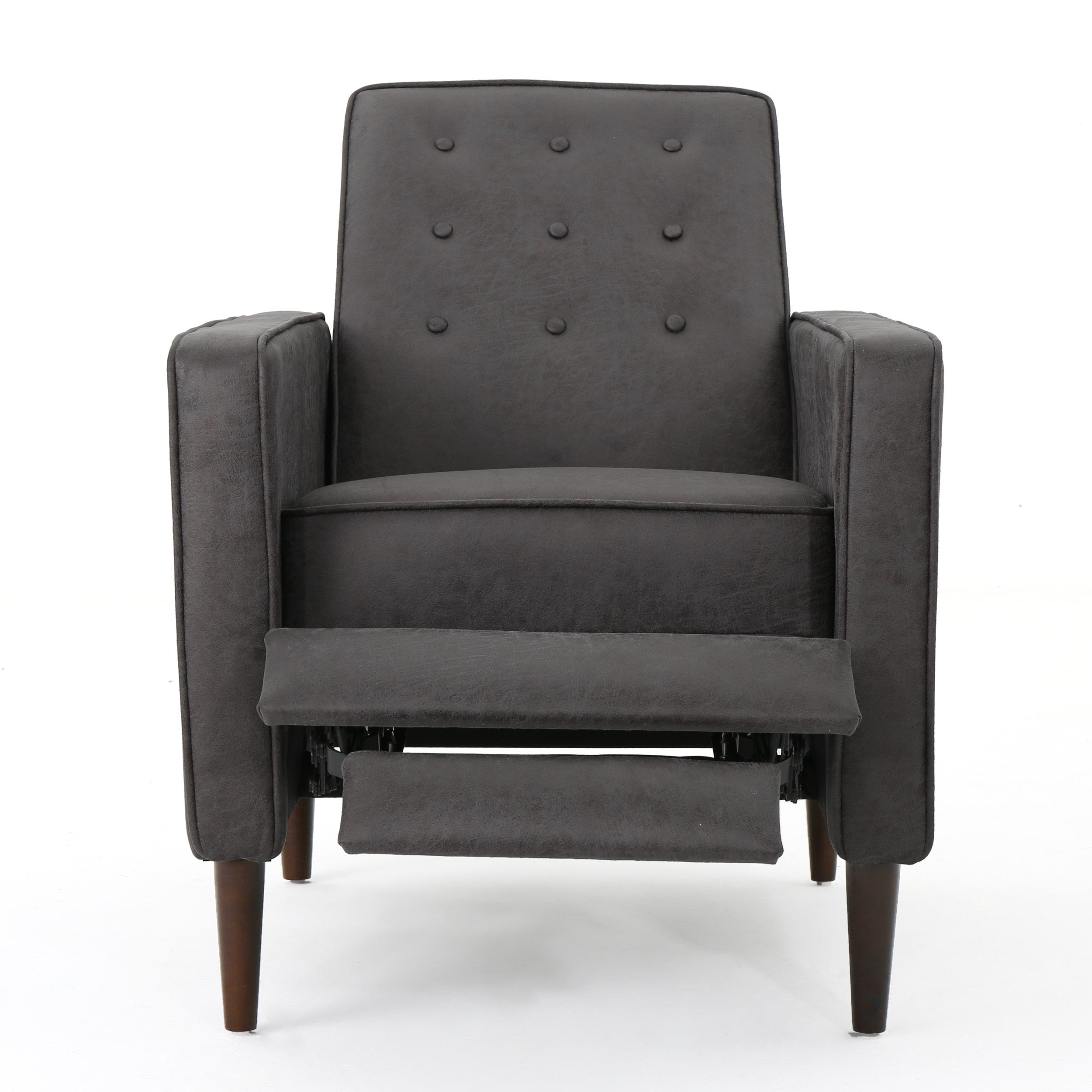 Macedonia Mid-Century Modern Button Tufted Fabric Recliner - Grand Goldman Shop
