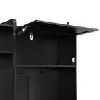 VIBE HAUS 79.1''Wide Modern Hall Tree with Shoe Storage, 4-in-1 Entryway Bench with 8 Cubbies, 7 Coat Hooks & Adjustable Shelf for Hallway, living room, Black - Grand Goldman Shop