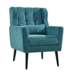 Modern Accent Chair Upholstered Foam Filled Living Room Chairs Comfy Reading Chair Mid Century Modern Chair with Chenille Fabric Lounge Arm Chairs Armchair for Living Room Bedroom (Teal) - Grand Goldman Shop