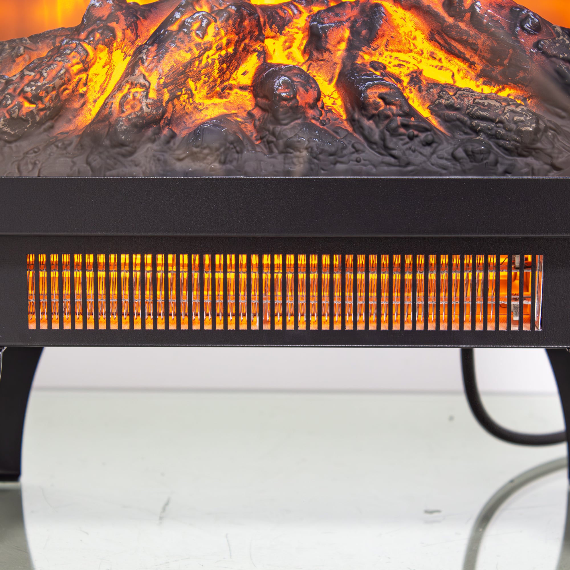 18 inch Freestanding Electric Fireplace Stove heater with 3D Flame effect,Black - Grand Goldman Shop