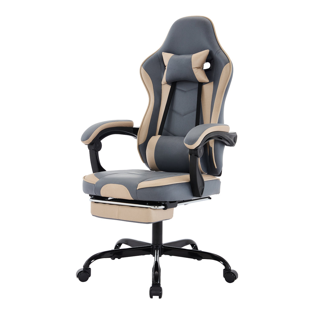 Gaming Chair, Ergonomic Computer Chair with Footrest and Massage Lumbar Support, Height Adjustable Swivel Video Game Chair fo