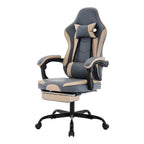 Gaming Chair, Ergonomic Computer Chair with Footrest and Massage Lumbar Support, Height Adjustable Swivel Video Game Chair fo