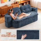 Modern Floor Sofa with 2 Pillows,Convertible Corduroy Fabric Foam-Filled Sleeper Sofa Bed, no assembly required,Convertible Sofa Cushion Unfolds into Quilt,Folding Mattress for Living Room,Playroom - Grand Goldman Shop