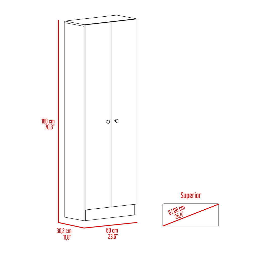 Multistorage Pantry abinet, Five Shelves, Double Door Cabinet -Pearl - Grand Goldman