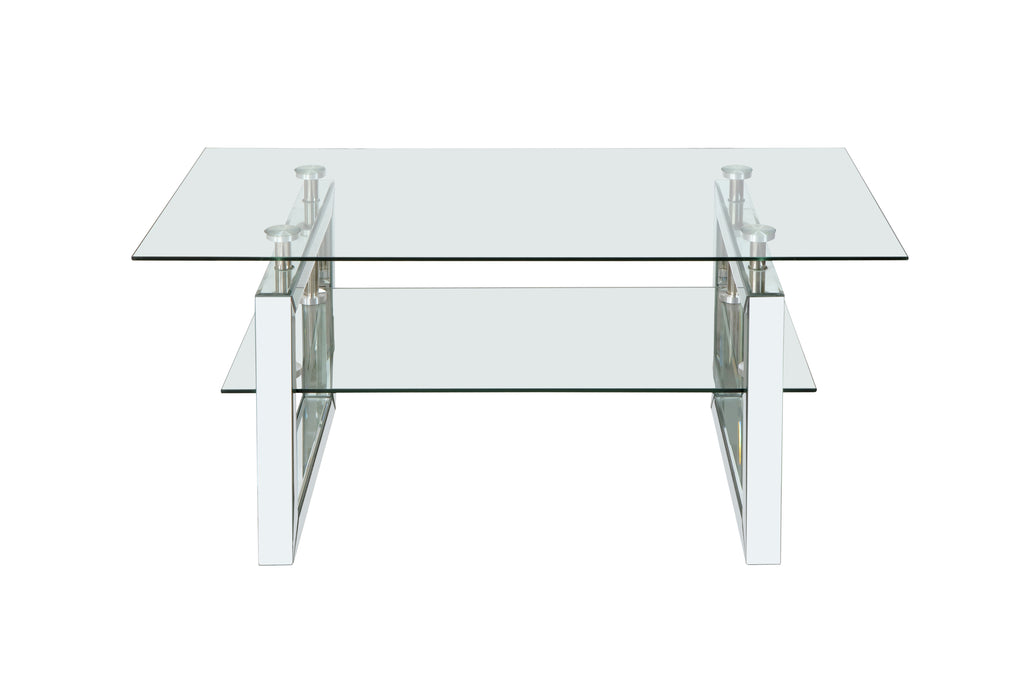 W 39.4' X D 19.7 ' X H 17.7' Transparent tempered glass coffee table, coffee table - Grand Goldman Shop