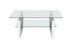 W 39.4' X D 19.7 ' X H 17.7' Transparent tempered glass coffee table, coffee table - Grand Goldman Shop