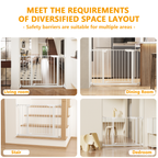 29.5-45.3' Wide Baby Gate with wall protector for Stairs, Dog Gate Indoor for Doorways, No Drilling Pressure Mounted Pet Gate