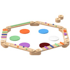 Qaba Kids Balance Beam, Wooden Balance Board with Stepping Stones, Gymnastics Obstacle Course for Toddlers 3-8 Years for Moto