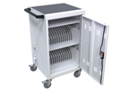30+2 Bay Mobile School Charging Cart Station for Chromebook, Tablet and Laptop Computer with Power Strip Included - White | P