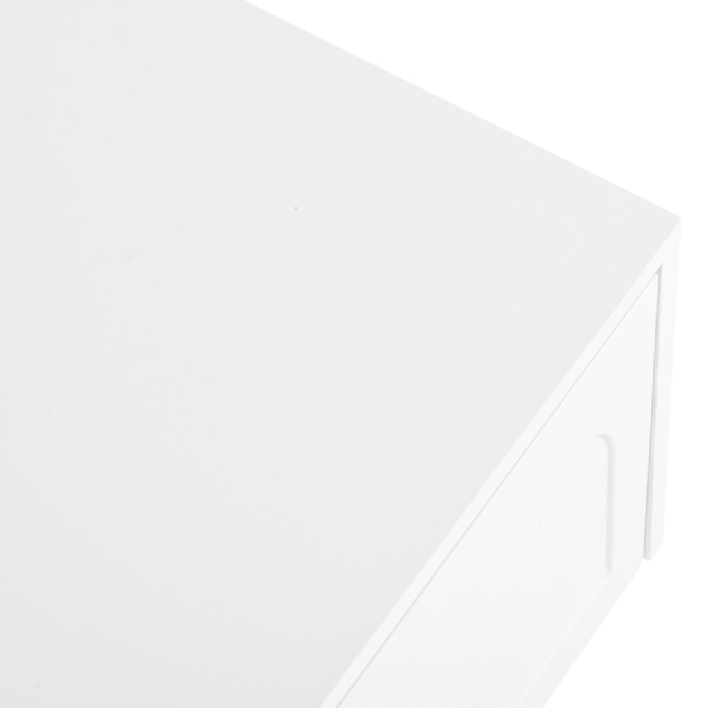 ON-TREND TV Stand with Fluted tempered Glass Doors for TVs Up to 95'', Functional Media Console with Arched Cabinet Doors, Entertainment Center with APP-Controlled LED Light for Living Room, White - Grand Goldman Shop
