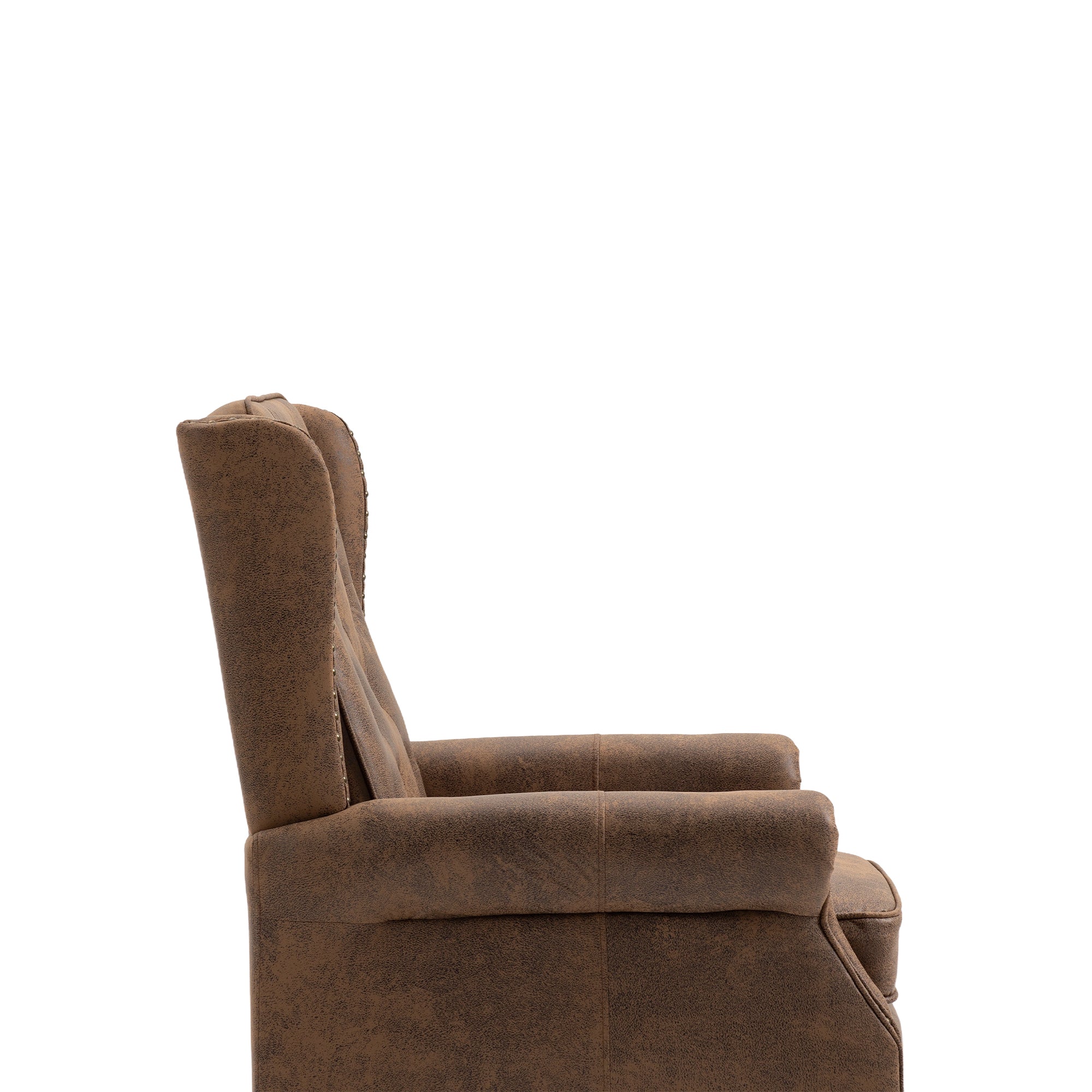 Modern Coffee Wood Frame Armchair with Sturdy Wood Legs and Microsuede Upholstery for Living Room - Grand Goldman Shop