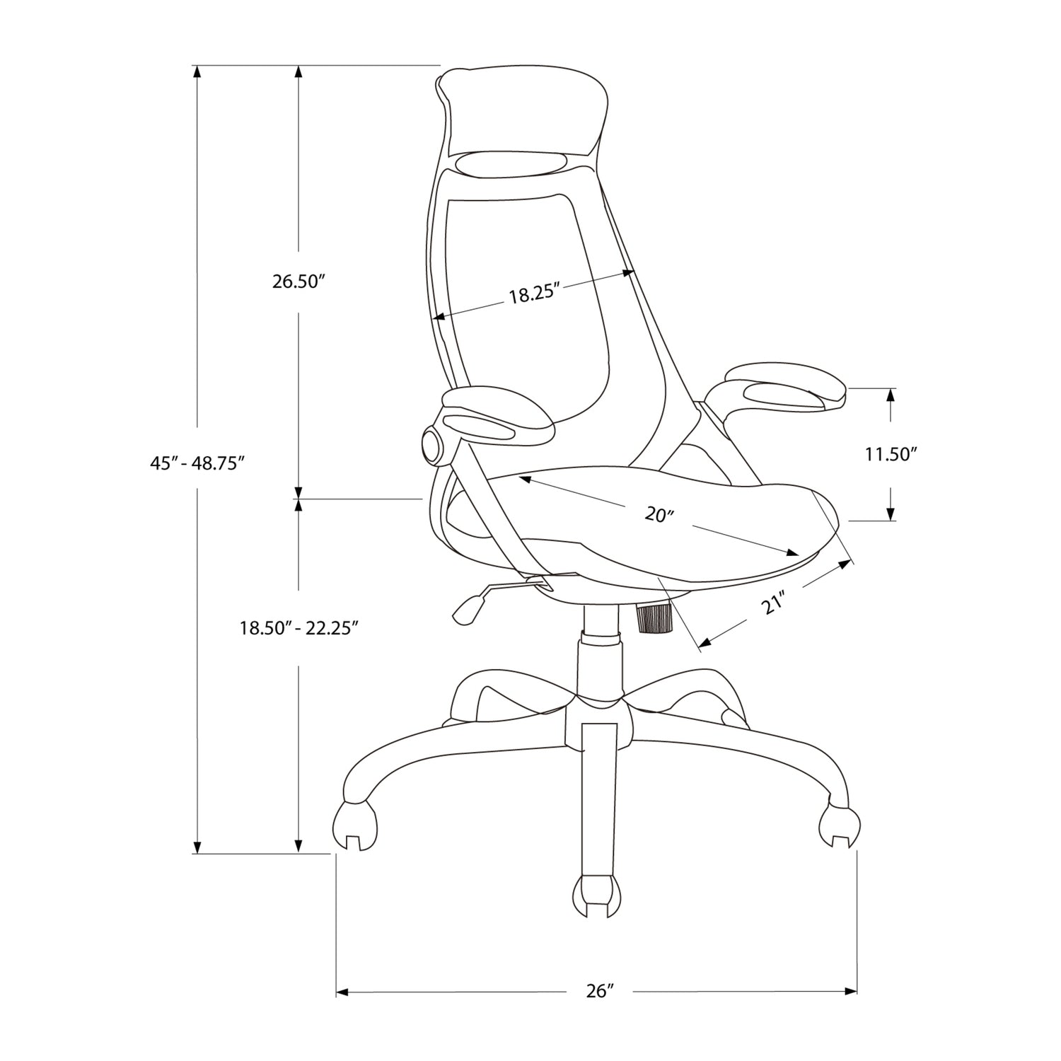 Contemporary Office Chair with Adjustable Height, Swivel, Ergonomic Design, Grey Mesh Fabric, Chrome Metal Base, Modern Work 