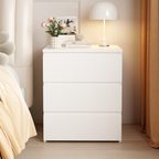 (Set of 2)3 Drawer Dresser, Small Dresser for Closet, Wooden White Nightstand for Bedroom, Chest of Drawers Side Table Storage Cabinet for Home Office , Each box Contains Two Side Tables - Grand Goldman Shop