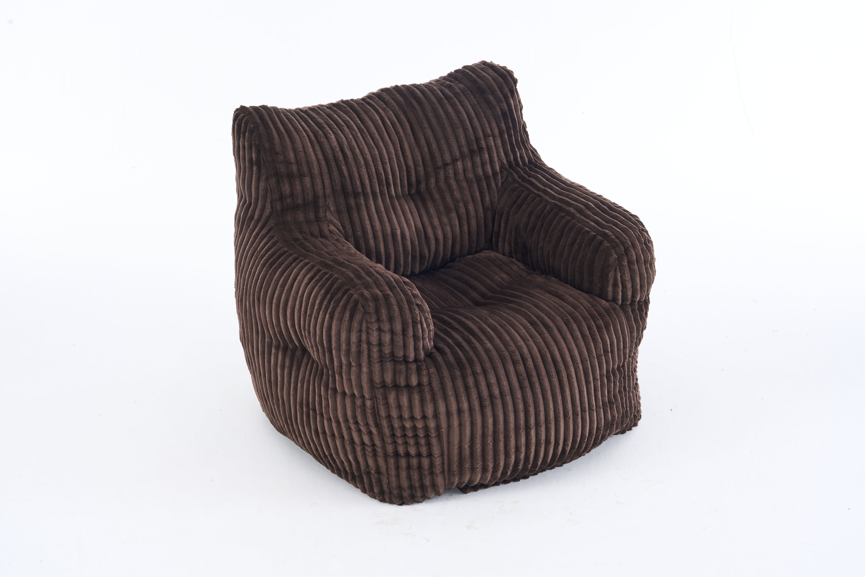 010-Soft Fluffy Corduroy Fabric Bean Bag Chair Filled With Memory Sponge,Brown - Grand Goldman Shop