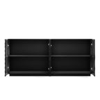 Buffet Cabinet with Storage ,4 Doors Modern Accent Storage Sideboard,Luxurious Floor Cabinet Buffet with Freestanding Anti Dumping for Kitchen, Living Room, 59' Wide Rectangular Sideboard (Black) - Grand Goldman Shop