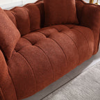 Cozy Beanbag Chair with High Resilience Foam Core for Two - Red Chenille, 66x35x25 inches - Grand Goldman Shop