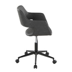 Contemporary Task Chair in Black Metal and Grey Faux Leather - Grand Goldman
