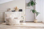 010-Soft Fluffy Corduroy Fabric Bean Bag Chair Filled With Memory Sponge,Beige - Grand Goldman Shop
