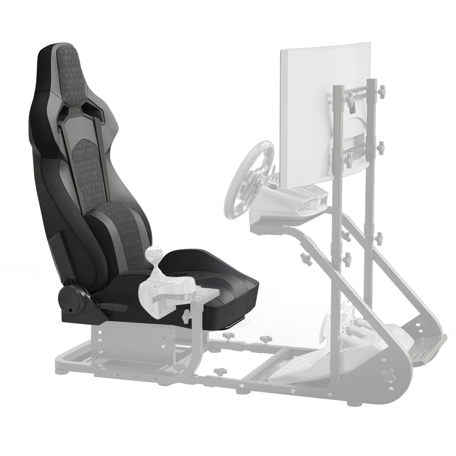 Universal PVC Bucket Style Reclinable Sport PU Leather Simulator Racing Seat with Adjustable Lock Slide | Premium Home Decor 