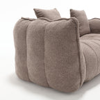Cozy Beanbag Chair with High Resilience Foam Core for Two  -Brown Chenille, 66x35x25 inches - Grand Goldman Shop