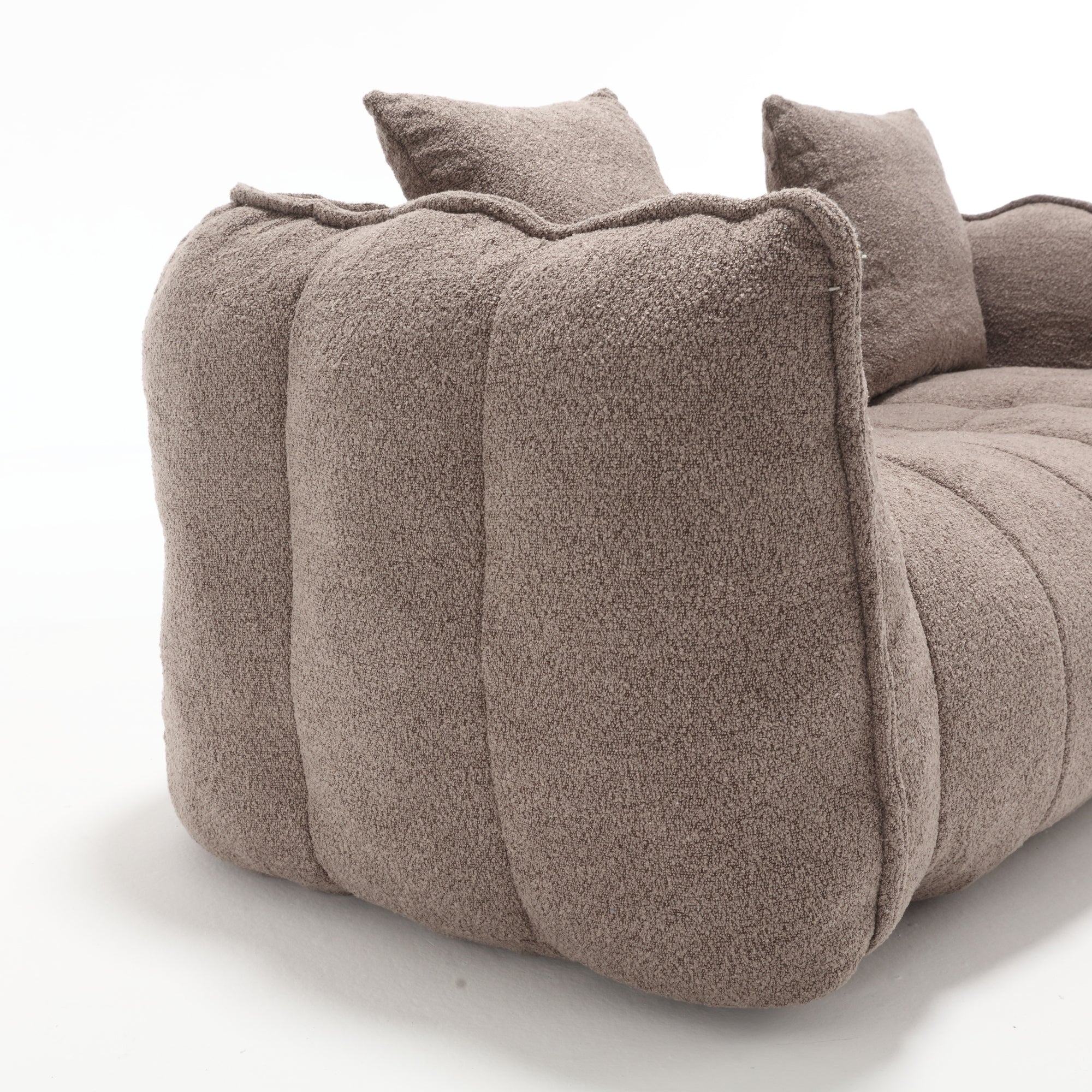 Cozy Beanbag Chair with High Resilience Foam Core for Two  -Brown Chenille, 66x35x25 inches - Grand Goldman Shop