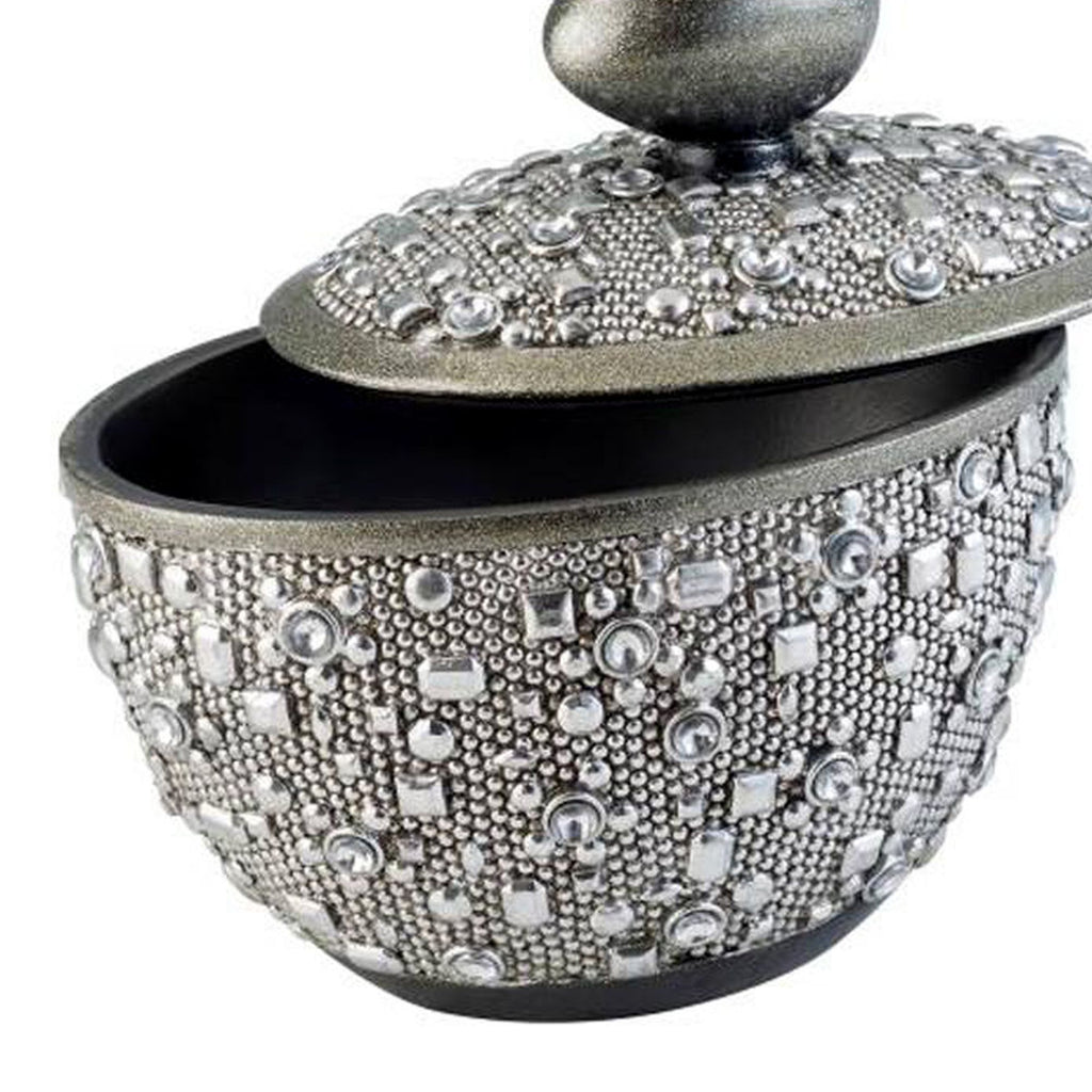 8' Tall Polyresin Decorative Jewelry Box' Twilight' with Silver finish - Grand Goldman Shop