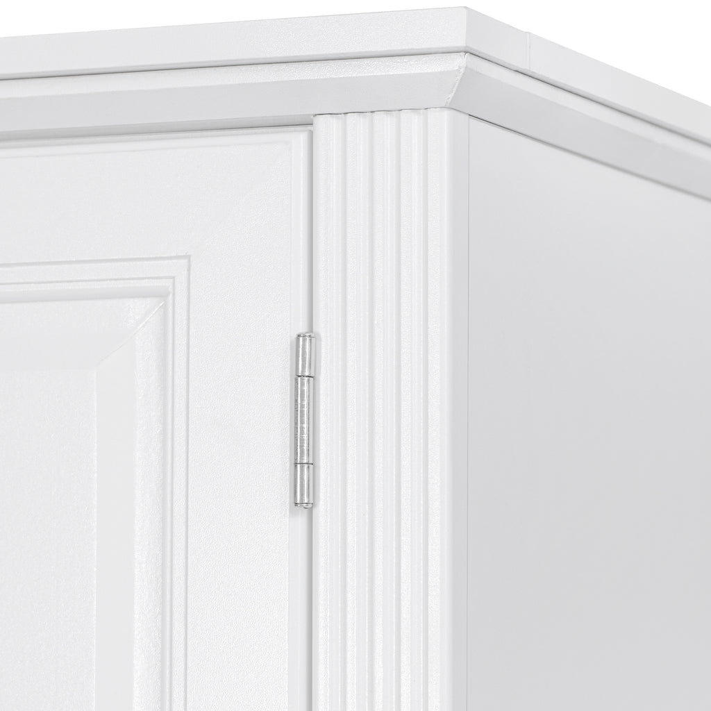 K&K 71' Tall Kitchen Pantry Cabinet with 3 Pull Out Cabinet Organizers, Farmhouse Embossed Texture Storage Cabinet with 6 Door Shelves, 2 Drawers, Freestanding Cupboard for Kitchen, Dining Room White - Grand Goldman Shop