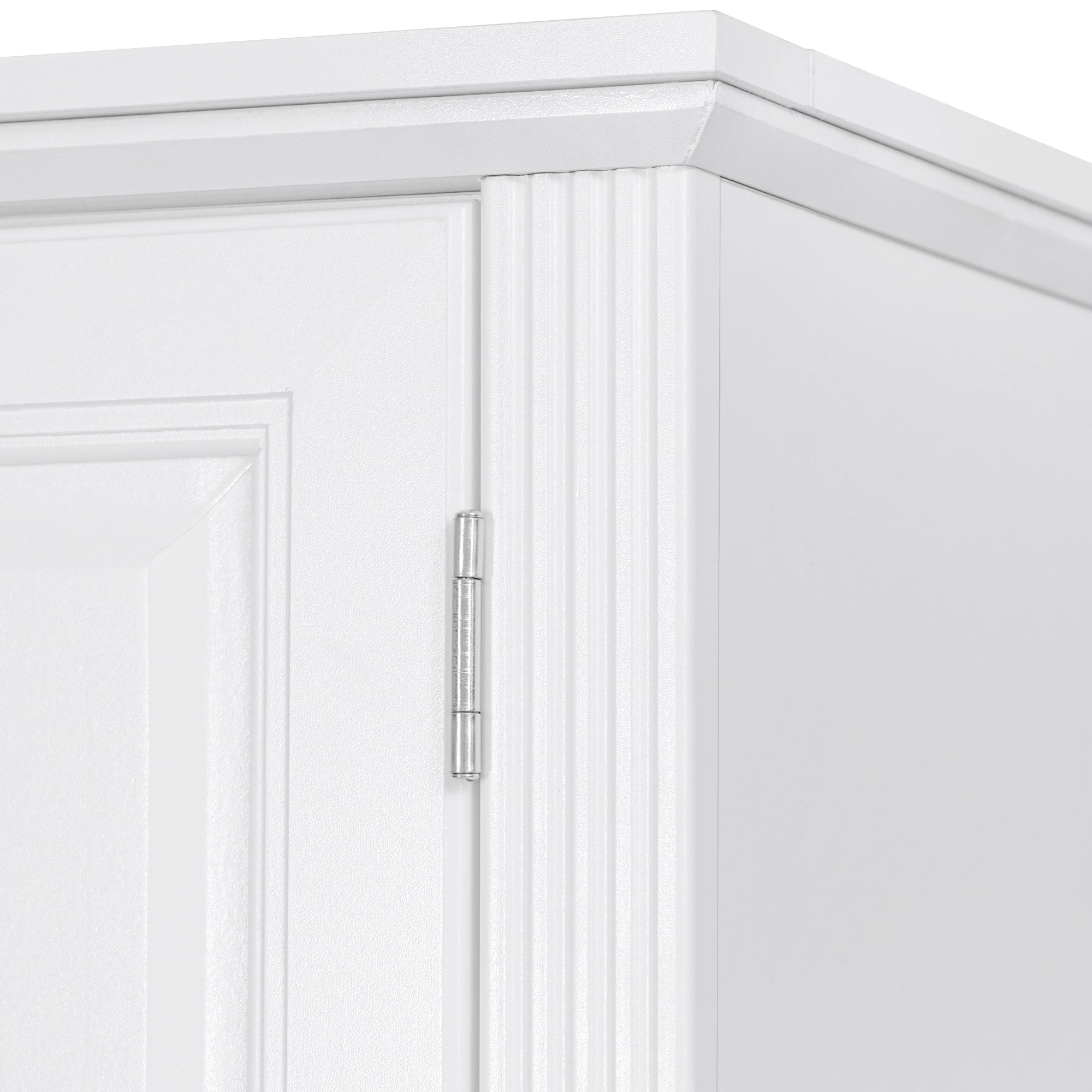 K&K 71' Tall Kitchen Pantry Cabinet with 3 Pull Out Cabinet Organizers, Farmhouse Embossed Texture Storage Cabinet with 6 Door Shelves, 2 Drawers, Freestanding Cupboard for Kitchen, Dining Room White - Grand Goldman Shop
