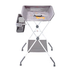 Foldable Baby Changing Diaper Station with Side Basket & Wheels Light Gray | Premium Home Decor - Grand Goldman