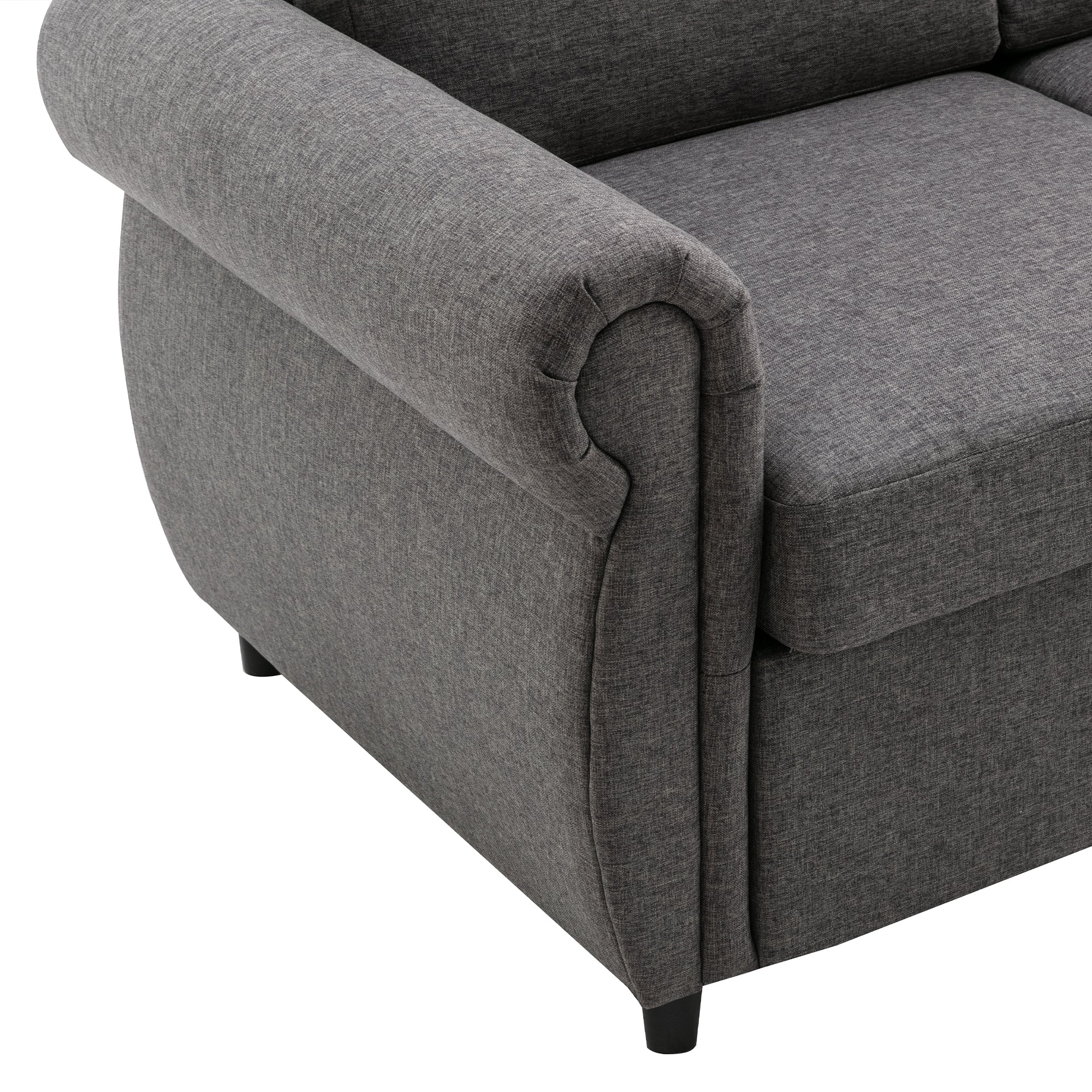 Orisfur Pull Out Sofa Bed Loveseat Sleeper with Twin Size Memory Mattress and USB Ports, Grey Linen, 57.9' - Grand Goldman Shop