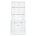 83.4'Tall Bookshelf with 3 pieces LED Lighting, Modern Bookcase with 2 Doors and 1 Drawer,Storage Bookcase with Open Shelves for Living Room,Home Office,White - Grand Goldman Shop