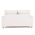 {VIDEO Provided}3-in-1 Upholstered Futon Sofa Convertible Sofa bed,Foldable Tufted Loveseat with Pull Out Sleeper Couch Bed,Folding Mattres Love Seat Daybed W/Side Pockets and Cup Holder, Beige - Grand Goldman Shop