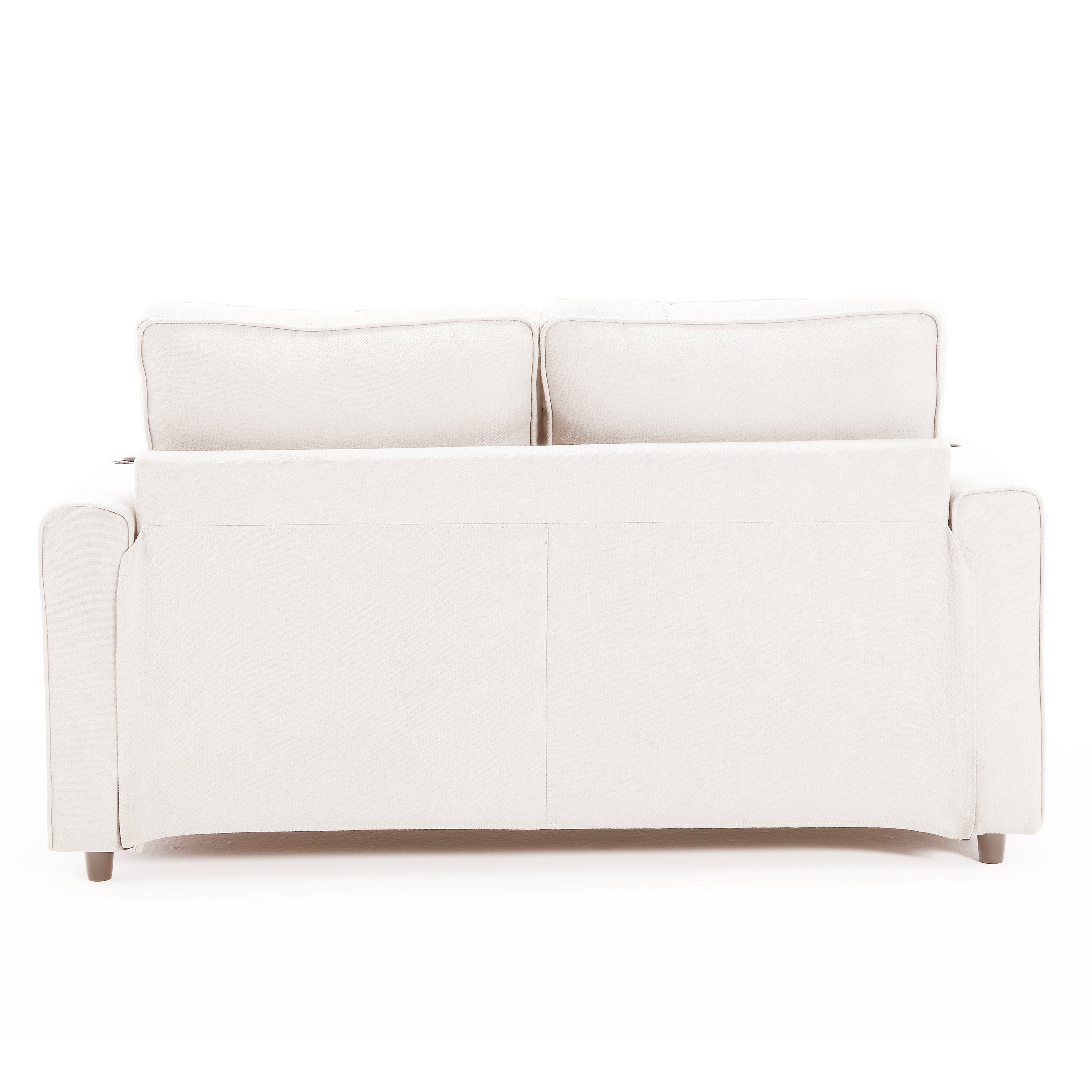 {VIDEO Provided}3-in-1 Upholstered Futon Sofa Convertible Sofa bed,Foldable Tufted Loveseat with Pull Out Sleeper Couch Bed,Folding Mattres Love Seat Daybed W/Side Pockets and Cup Holder, Beige - Grand Goldman Shop