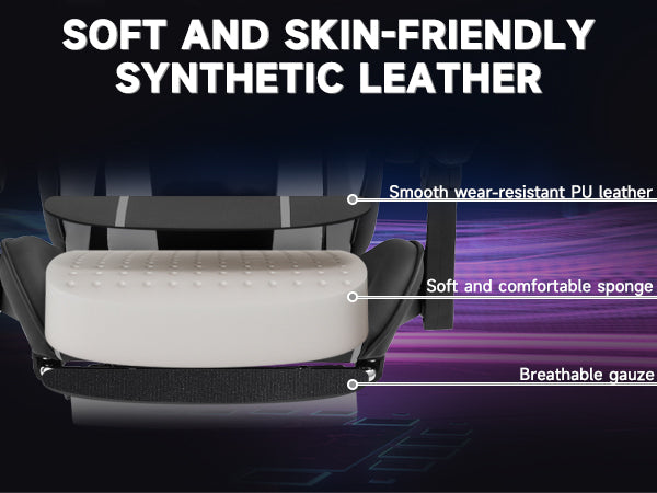 Gaming chair, Computer chair Ergonomic chair with footrest Office chair Ergonomic computer chair with lumbar backrest Blackgr