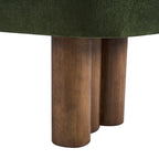 Indoor Green Fabric Dining Bench with Walnut Color Legs, 51.57'L Upholstered Seating for Kitchen, Dining Room and Living Space,250lbs Capacity - Grand Goldman Shop