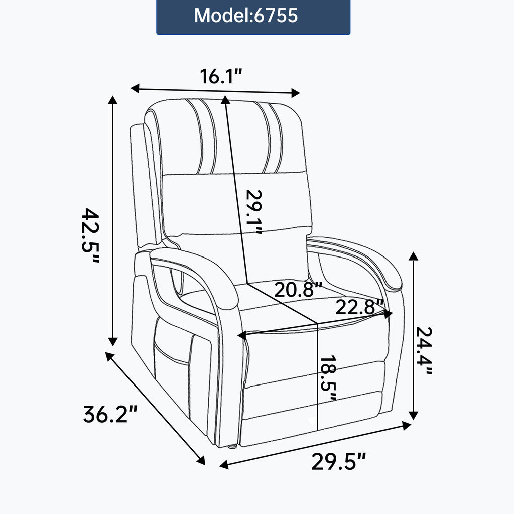 Power Beige Chenille Lift Recliner Chair Dual Motor Infinite Position Up to 350 LBS with Solid Wood Armrests, Heat Massage and Heavy Duty Motion Mechanism - Grand Goldman Shop