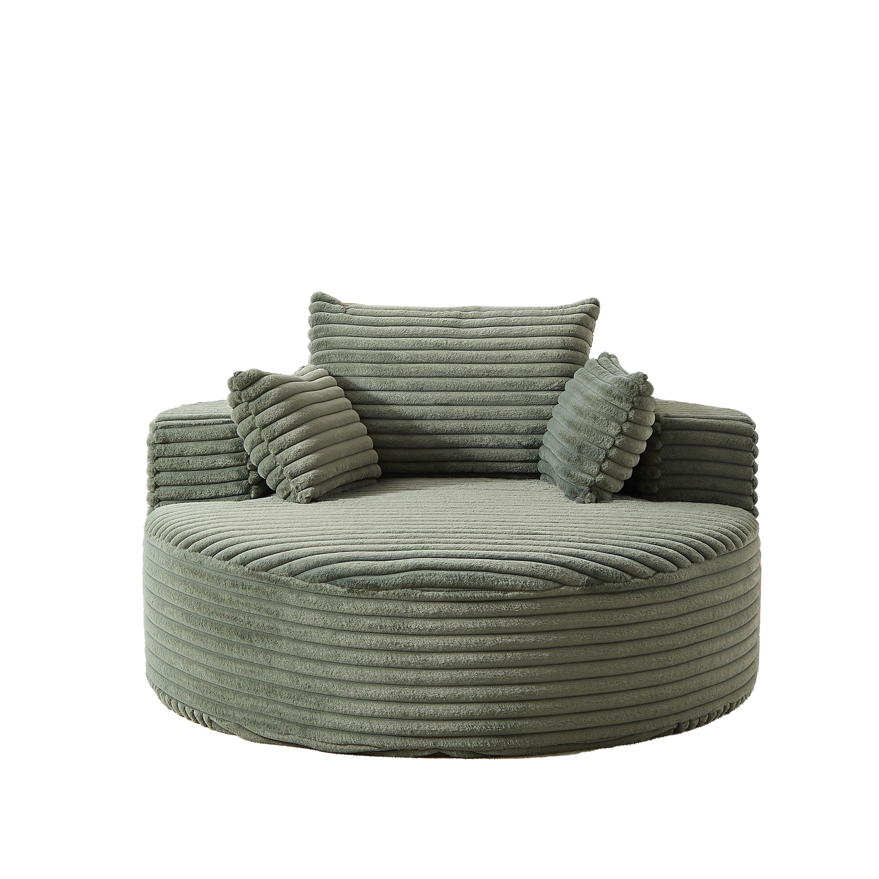 55'L Corduroy Sponge single sofa,No Assembly Required,Fluffy Modern Sleeper Chair for Living room, Bedroom, Lounge and Projection Room(Not a swivel chair.) - Grand Goldman Shop